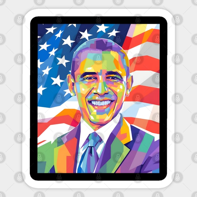 Obama American President Sticker by Jaya art